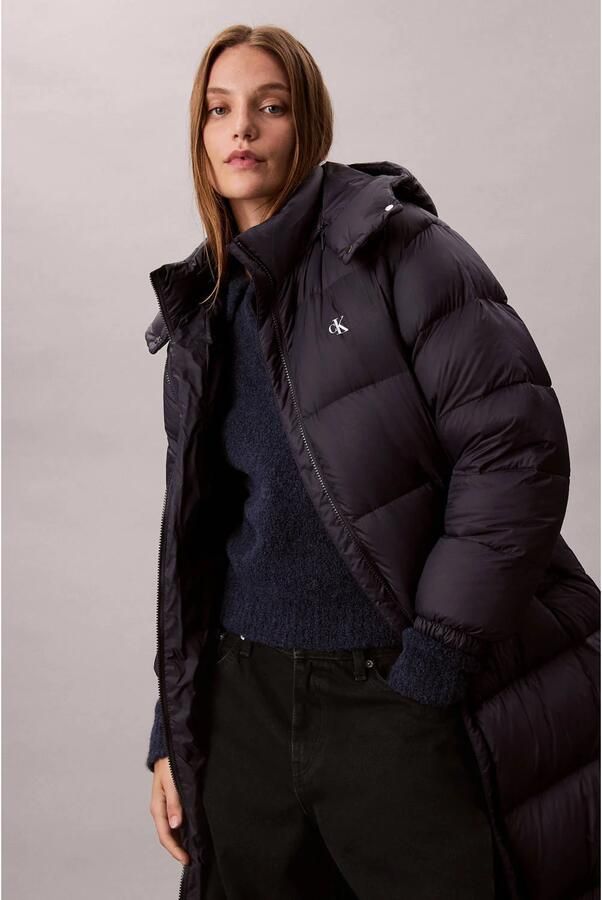 CALVIN KLEIN Dames Jassen Essential Midweight Long Puffer Blauw - Foto 6