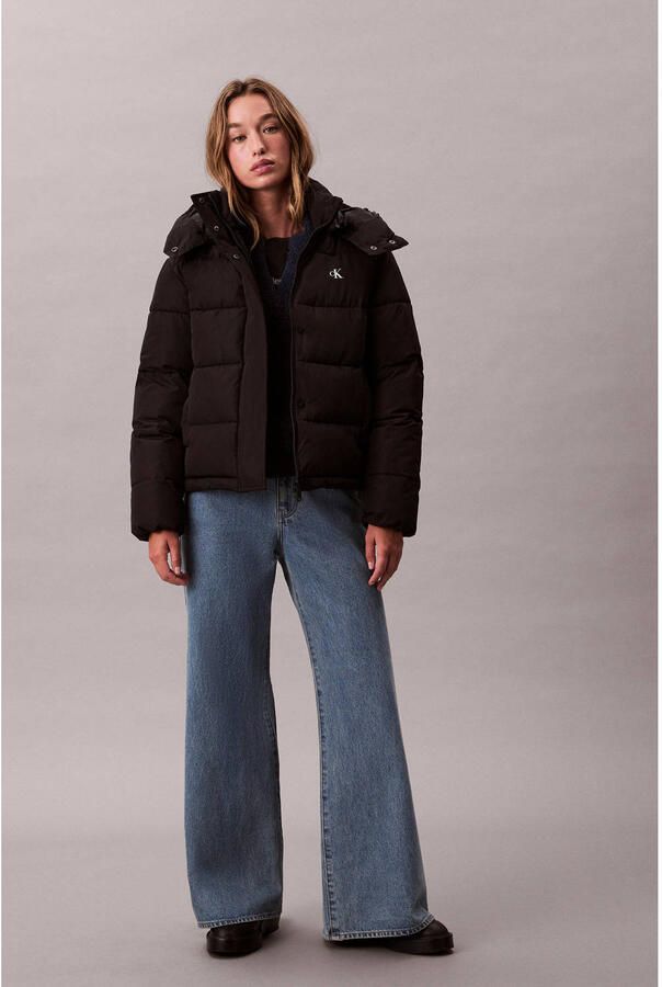 CALVIN KLEIN Dames Jassen Matte Monologo Mw Short Puffer Zwart - Foto 5