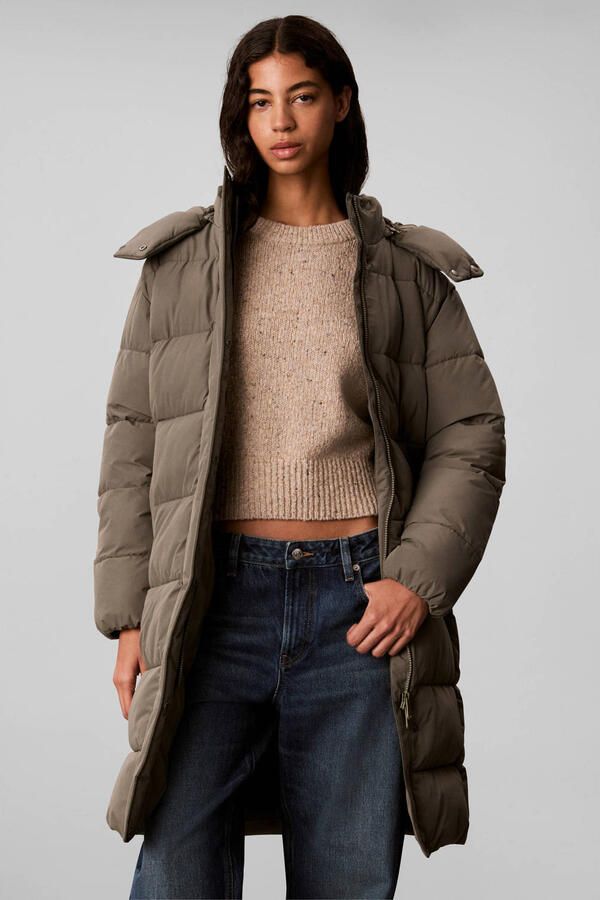 CALVIN KLEIN JEANS gewatteerde winterjas met logo groen