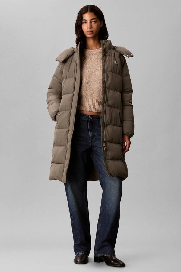 CALVIN KLEIN JEANS gewatteerde winterjas met logo groen - Foto 2