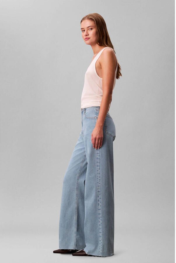 CALVIN KLEIN JEANS high waist wide leg jeans light blue denim - Foto 1