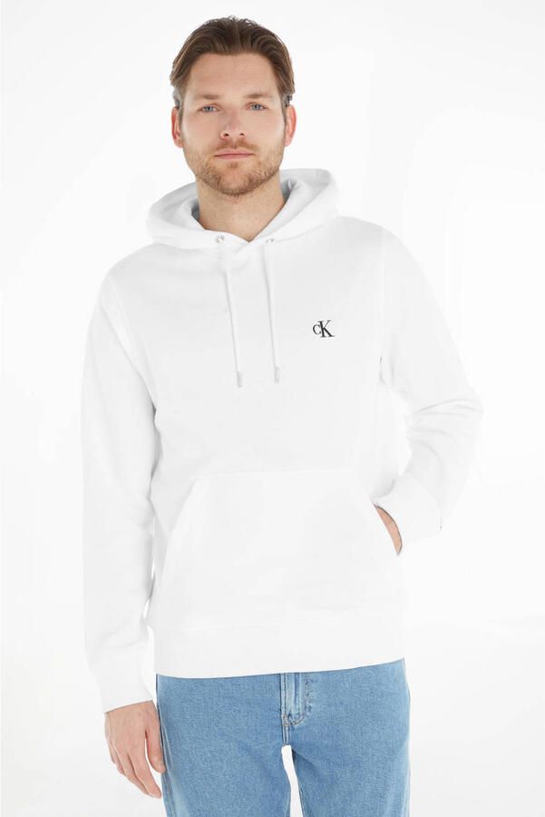 Calvin Klein Essential Regular Hoodie Sweatshirt White Heren