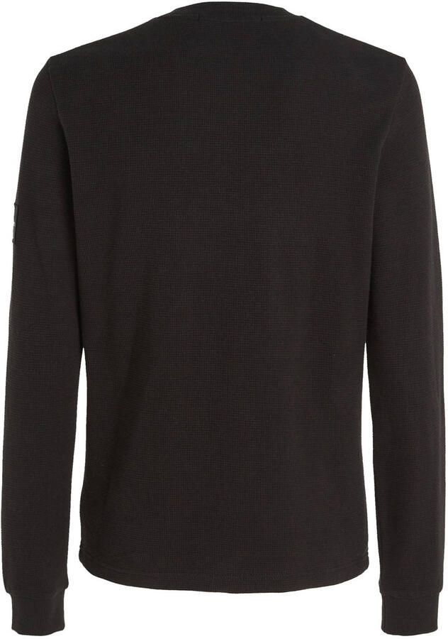 Calvin Klein Jeans Shirt met lange mouwen van katoen met structuurmotief model 'WAFFLE' - Foto 6