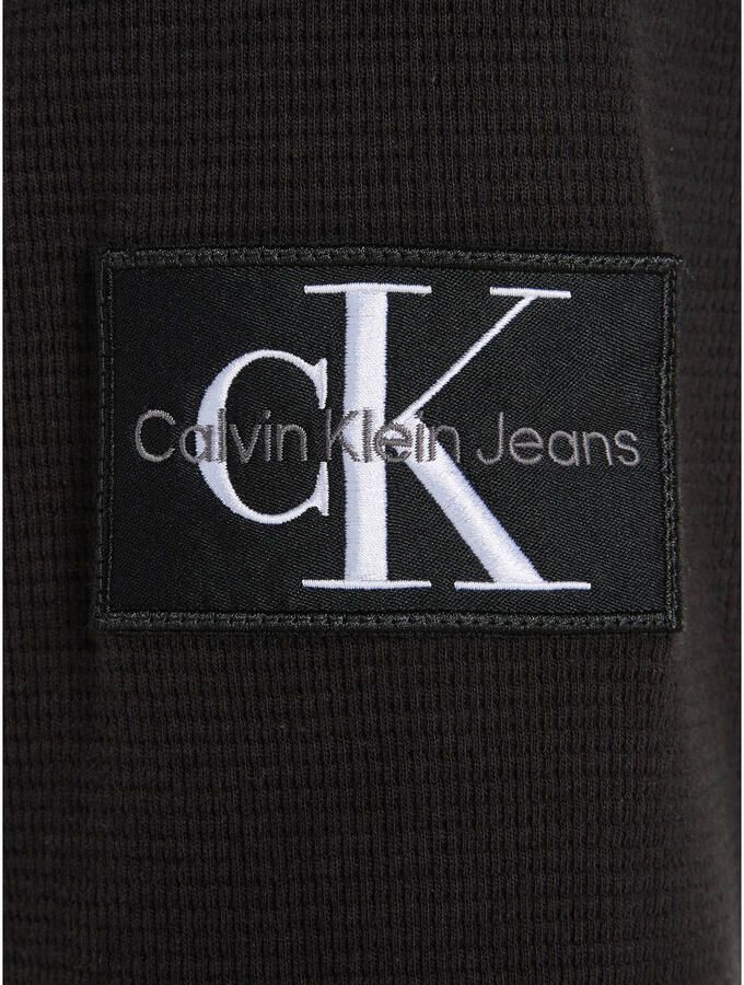 Calvin Klein Jeans Shirt met lange mouwen van katoen met structuurmotief model 'WAFFLE' - Foto 5