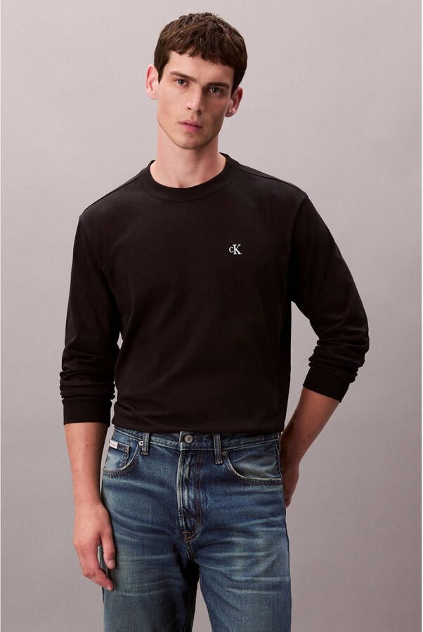 Calvin Klein Shirt met lange mouwen LS EASY MONOGRAM TEE Met ronde hals regular fit