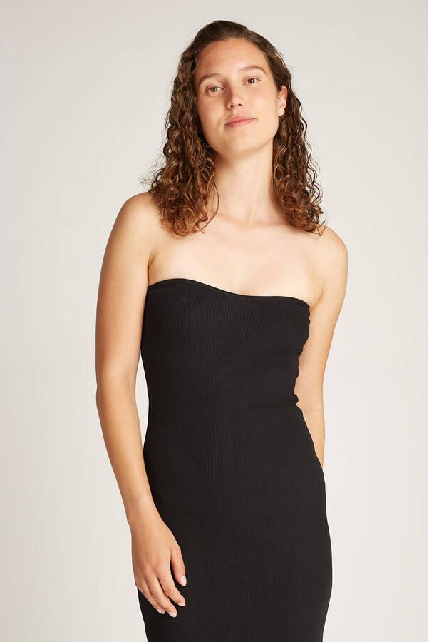 CALVIN KLEIN Dames Jurken Woven Label Rib Sleeveless Dress Zwart - Foto 7