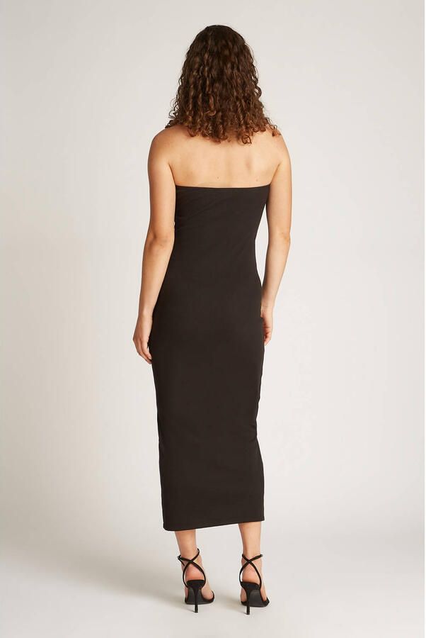 CALVIN KLEIN Dames Jurken Woven Label Rib Sleeveless Dress Zwart - Foto 5