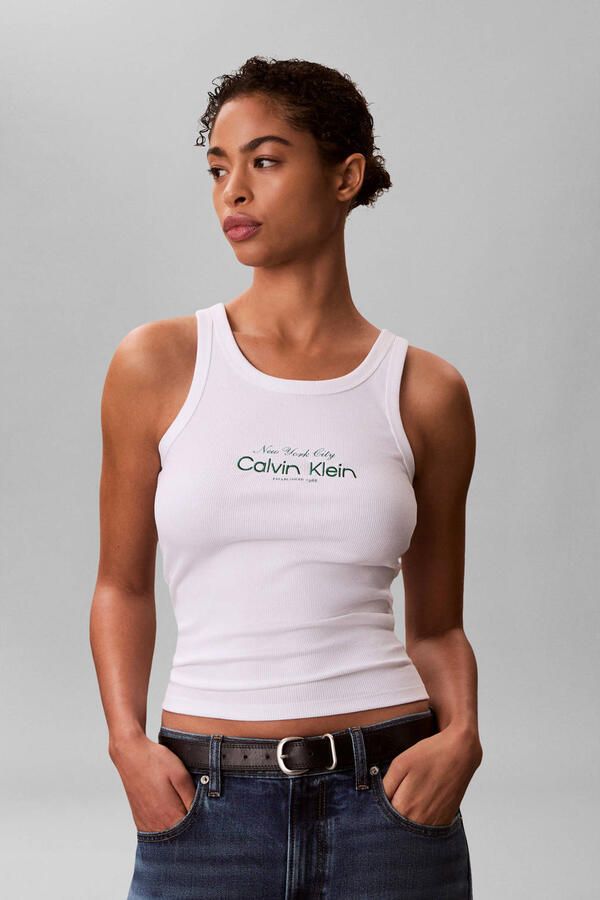 Calvin Klein Jeans Top met Labelstitching Model 'CONTOUR'