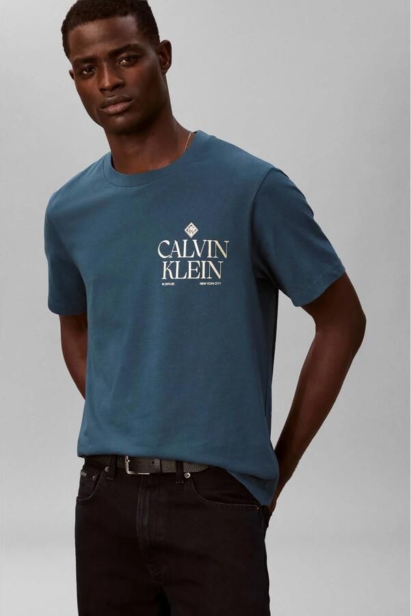 CALVIN KLEIN JEANS oversized T-shirt met backprint blauw