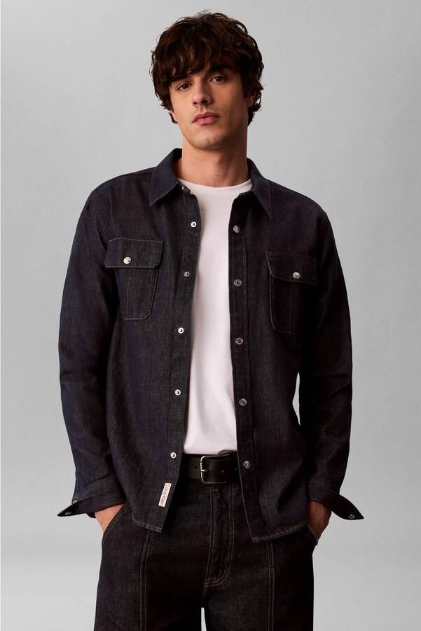 CALVIN KLEIN JEANS regular fit denim overhemd indigo