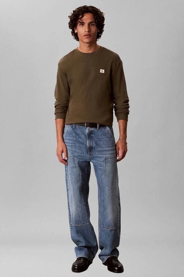 CALVIN KLEIN JEANS regular fit longsleeve olive night - Foto 2