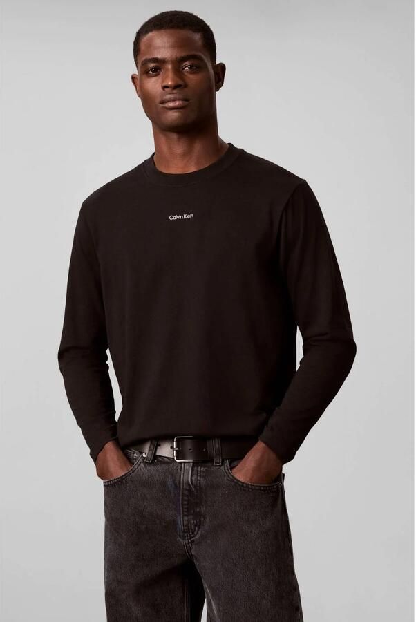 CALVIN KLEIN JEANS regular fit longsleeve zwart