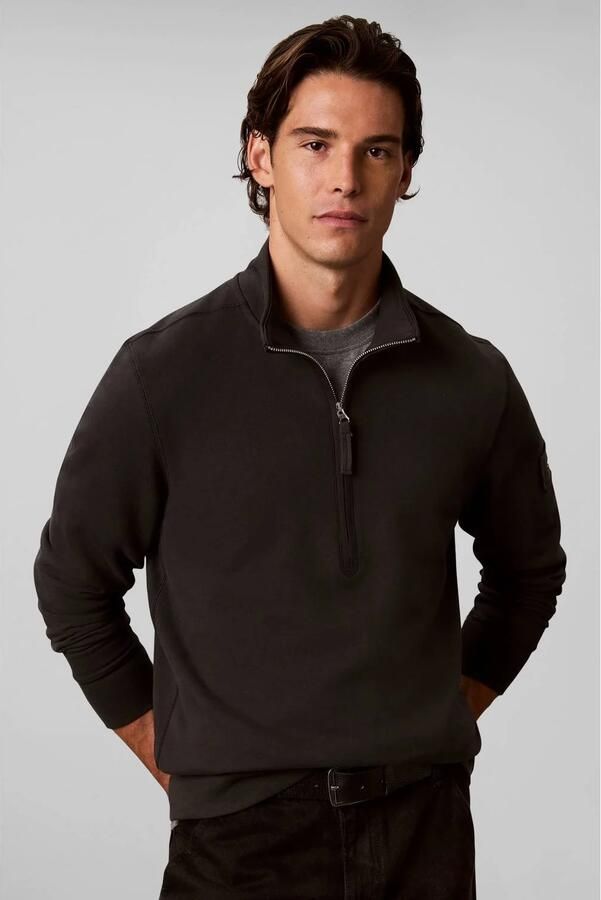 CALVIN KLEIN Heren Truien & Vesten Ls Eu 350terry Badge Qtr Zip Zwart - Foto 5