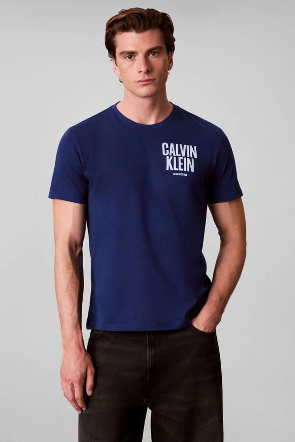 CALVIN KLEIN JEANS regular fit T-shirt met backprint estate blue
