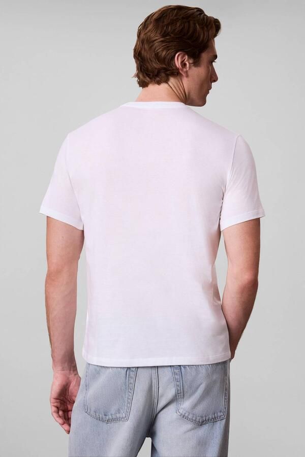 CALVIN KLEIN JEANS regular fit T-shirt met print bright white - Foto 3