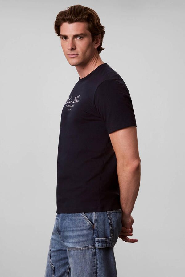 CALVIN KLEIN JEANS regular fit T-shirt met print dark sapphire - Foto 2