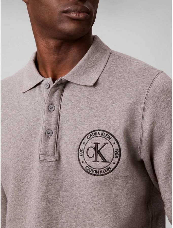 CALVIN KLEIN Heren Polo's & T-shirts Ls 350terry Eu Graphic Polo Sweat Grijs - Foto 6