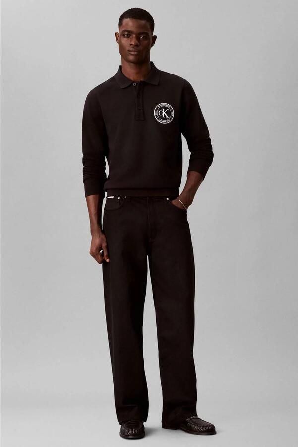 CALVIN KLEIN JEANS regular fit trui met logo zwart - Foto 2