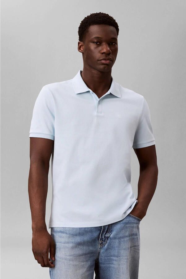 CALVIN KLEIN JEANS regular polo lichtblauw
