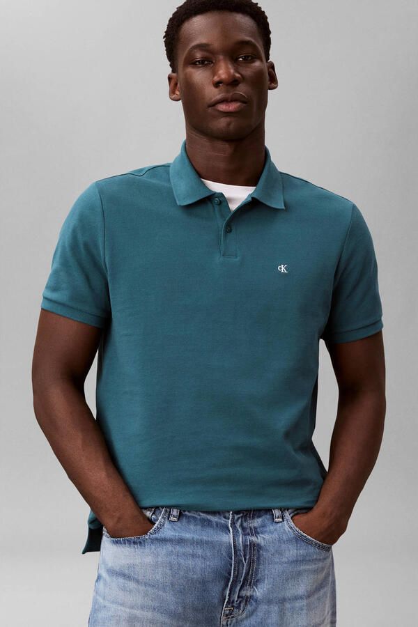 CALVIN KLEIN JEANS regular polo petrol