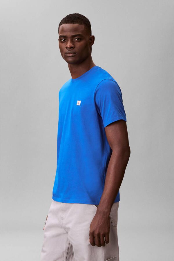 CALVIN KLEIN Heren Polo's & T-shirts Ss Badge 30s Jersey Classic Tee Blauw - Foto 6