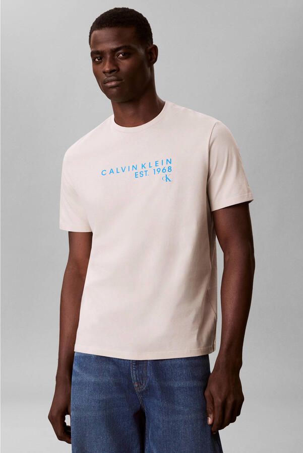 CALVIN KLEIN JEANS regular T-shirt ecru - Foto 2