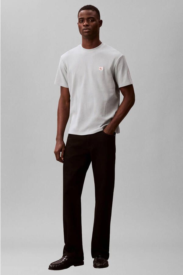 CALVIN KLEIN JEANS regular T-shirt met textuur grijsblauw - Foto 2