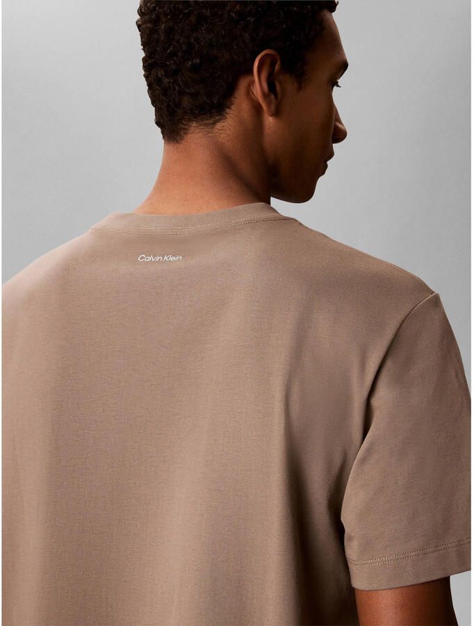 CALVIN KLEIN JEANS relaxed fit T-shirt met print taupe - Foto 2