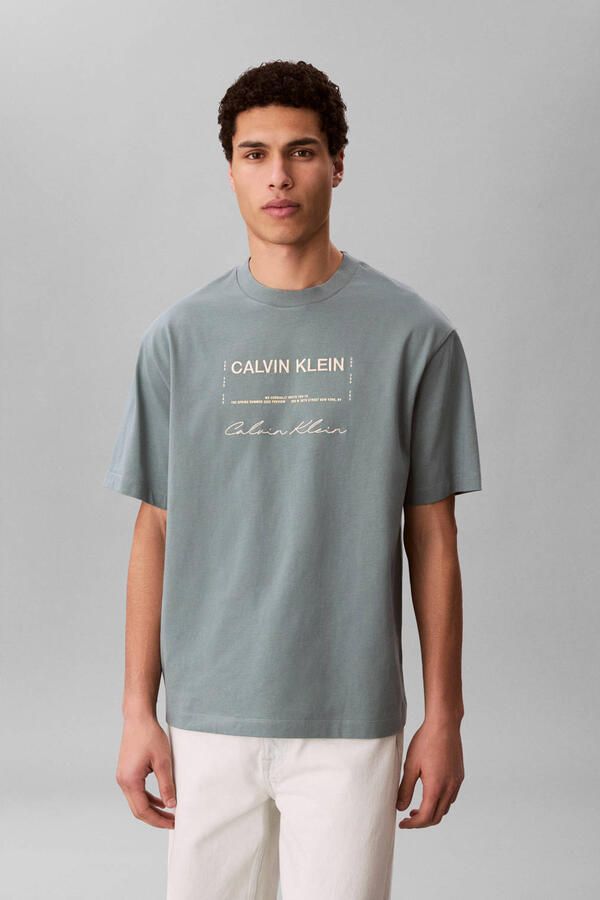 CALVIN KLEIN JEANS relaxed T-shirt grijsgroen