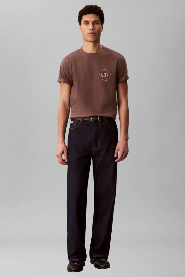 CALVIN KLEIN JEANS relaxed T-shirt met backprint bruin - Foto 2