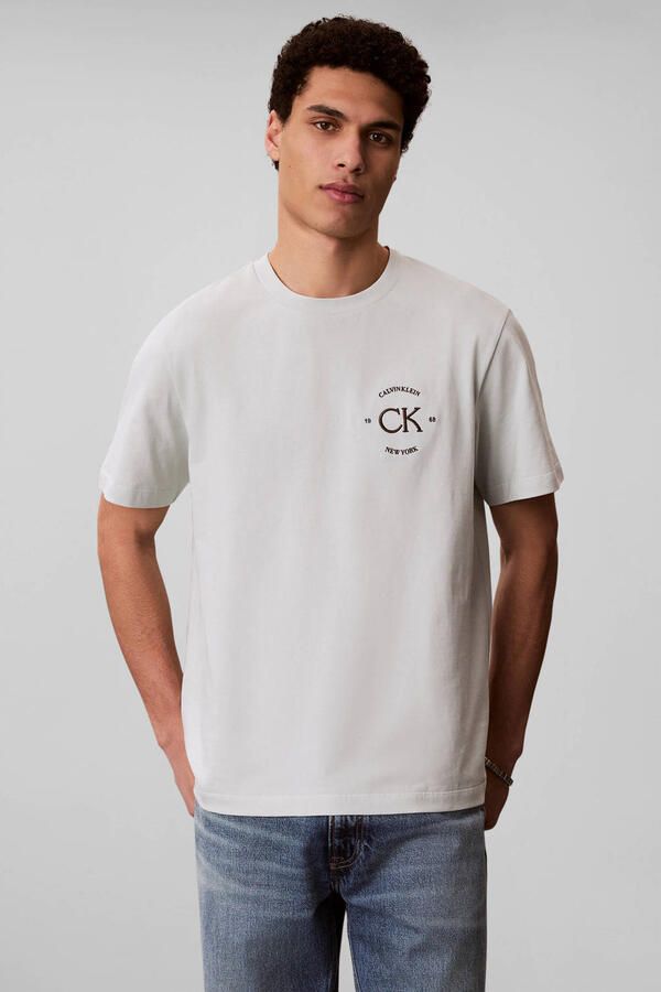CALVIN KLEIN JEANS relaxed T-shirt met backprint ecru