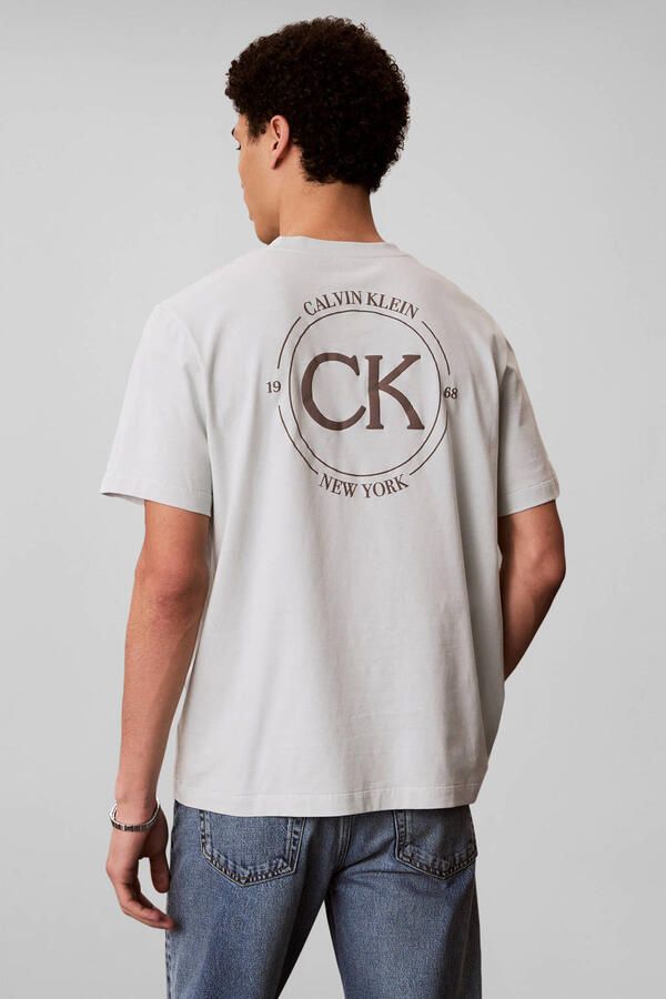 CALVIN KLEIN JEANS relaxed T-shirt met backprint ecru - Foto 2