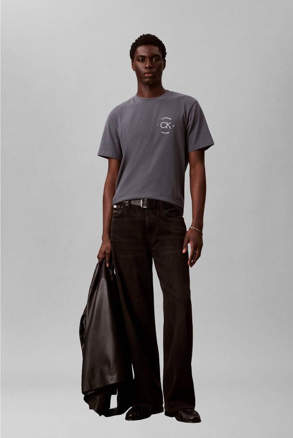 CALVIN KLEIN JEANS relaxed T-shirt met backprint grijsblauw - Foto 2