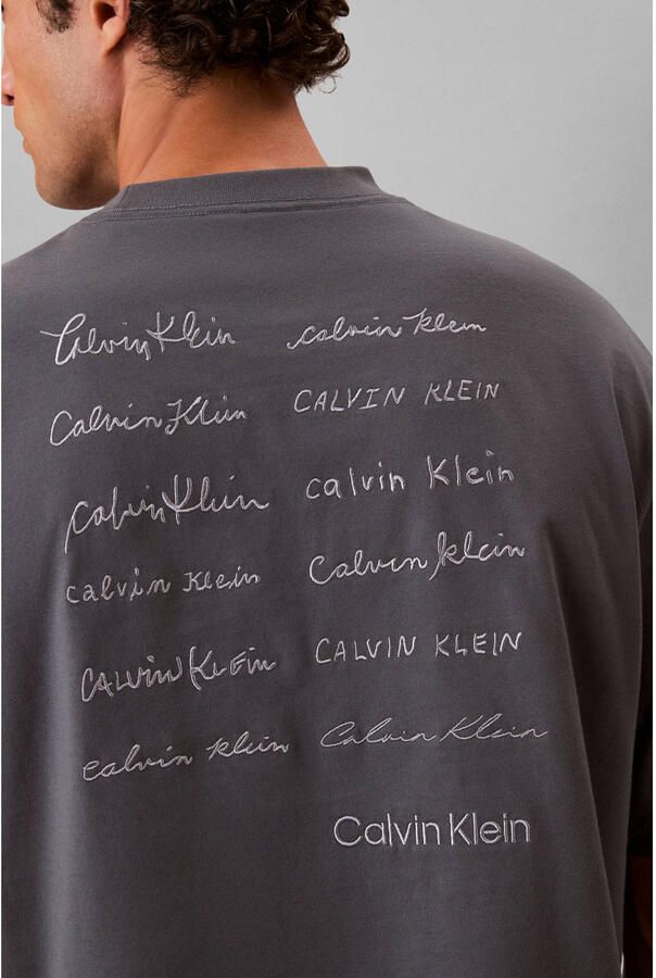 CALVIN KLEIN Heren Polo's & T-shirts 16s April Graphic Seasonal Fashi Antraciet - Foto 6