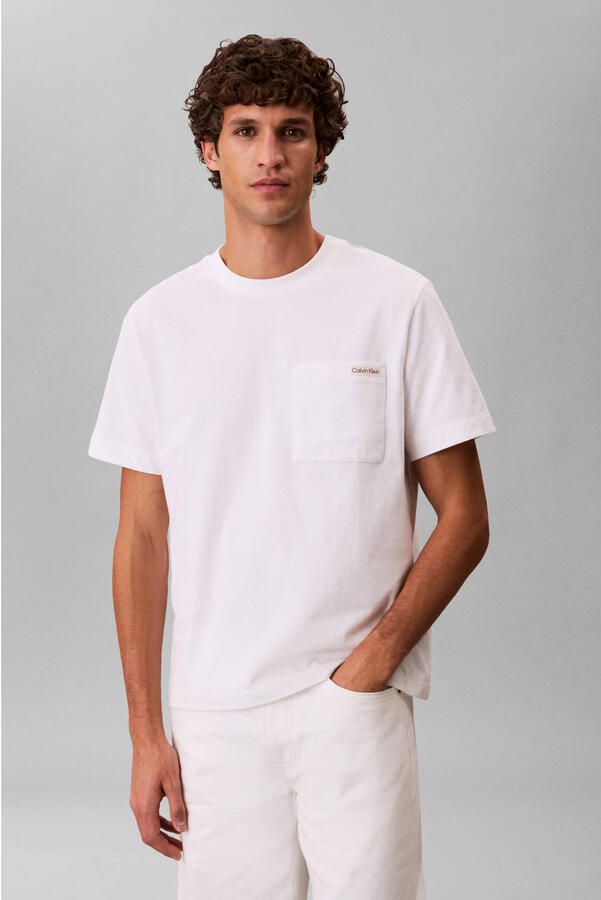 CALVIN KLEIN Heren Polo's & T-shirts Ss 20s Jersey Easy Coin Pocket T Wit - Foto 5