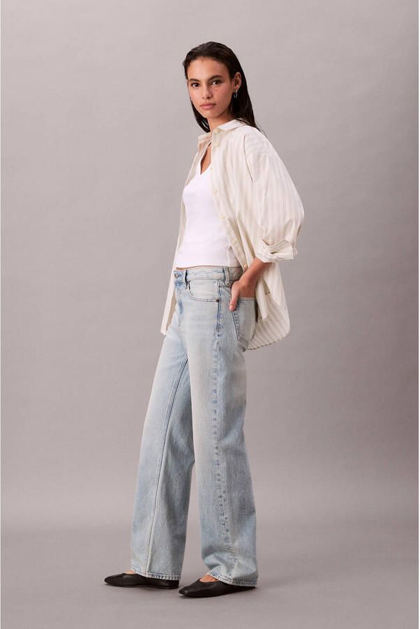CALVIN KLEIN Dames Jeans Signature 90s Straight Lafayette Lichtblauw - Foto 6
