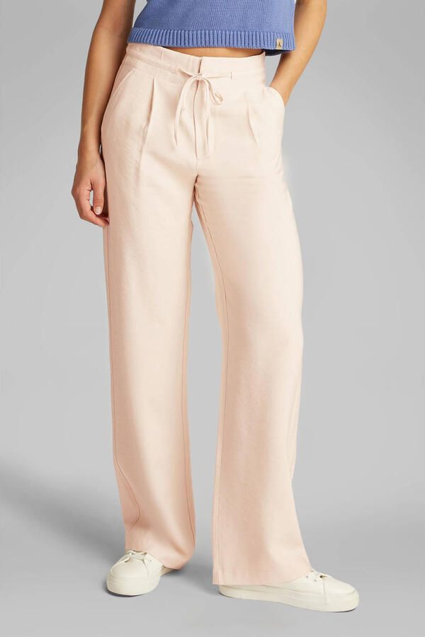 CALVIN KLEIN Dames Broeken Ecovero Relaxed Straight Pant Beige - Foto 6