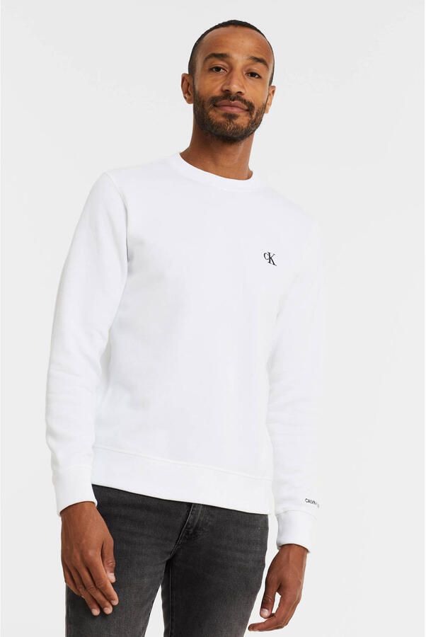 Calvin Klein Basic Sweatshirt Loose Fit Ronde Hals Lange Mouwen White Heren - Foto 2