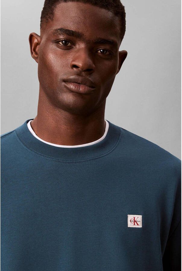 CALVIN KLEIN Heren Truien & Vesten Ls 350terry Ey Whsl Badge Crewne Petrol - Foto 8