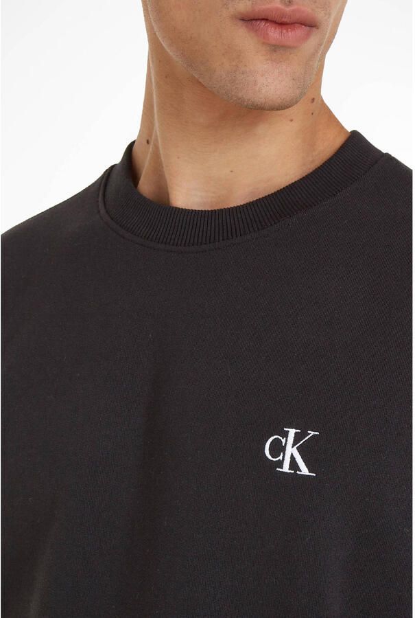 Calvin Klein Basic Sweatshirt Loose Fit Ronde Hals Lange Mouwen Geborduurd Logo Black Heren - Foto 5