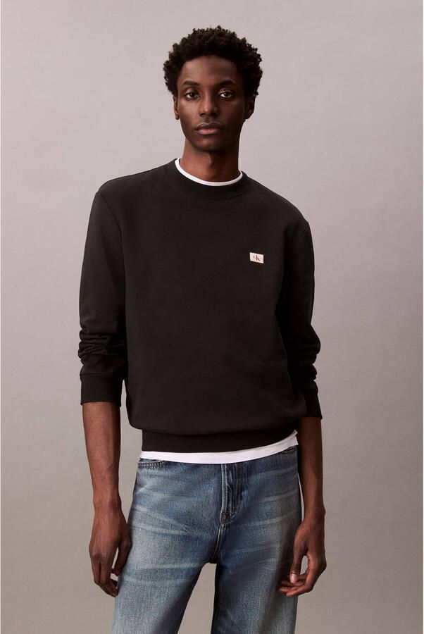 CALVIN KLEIN Heren Truien & Vesten Ls Eu Badge 350terry Cn Swtshrt Zwart - Foto 5