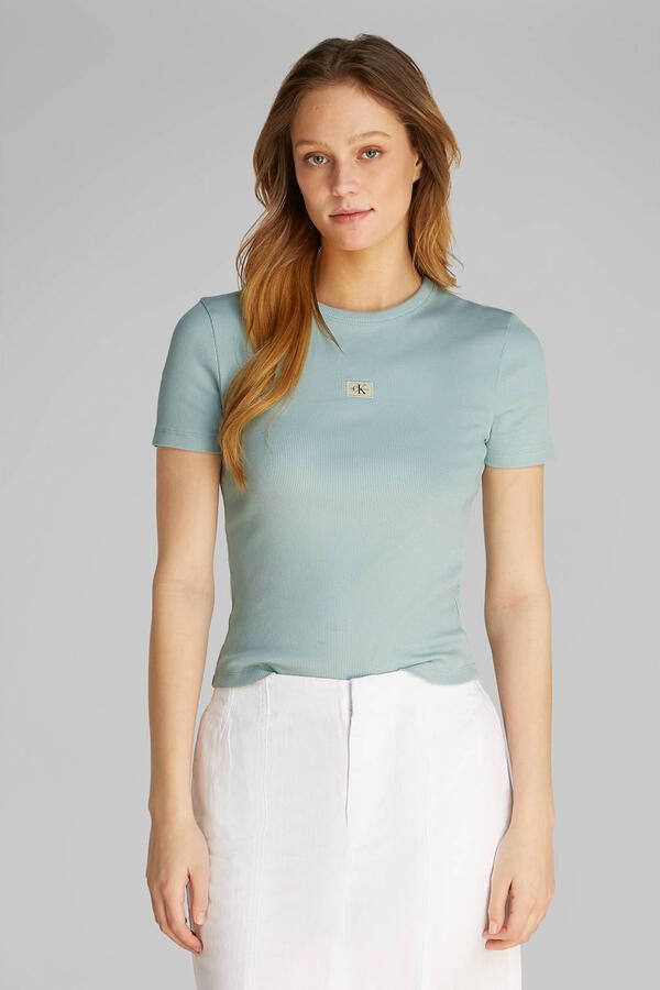 Calvin Klein Jeans T-shirt Korte Mouw WOVEN LABEL RIB J20J225245 - Foto 2
