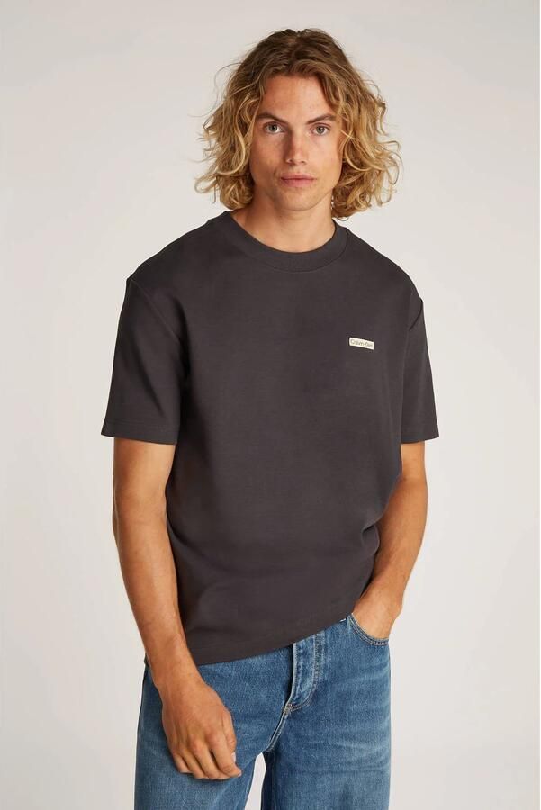 CALVIN KLEIN Heren Polo's & T-shirts Label Tee Zwart - Foto 7