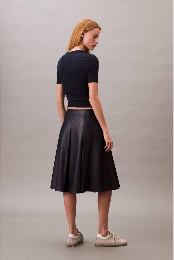 CALVIN KLEIN Dames Tops & T-shirts A-modal Rib Tee Donkerblauw - Foto 5