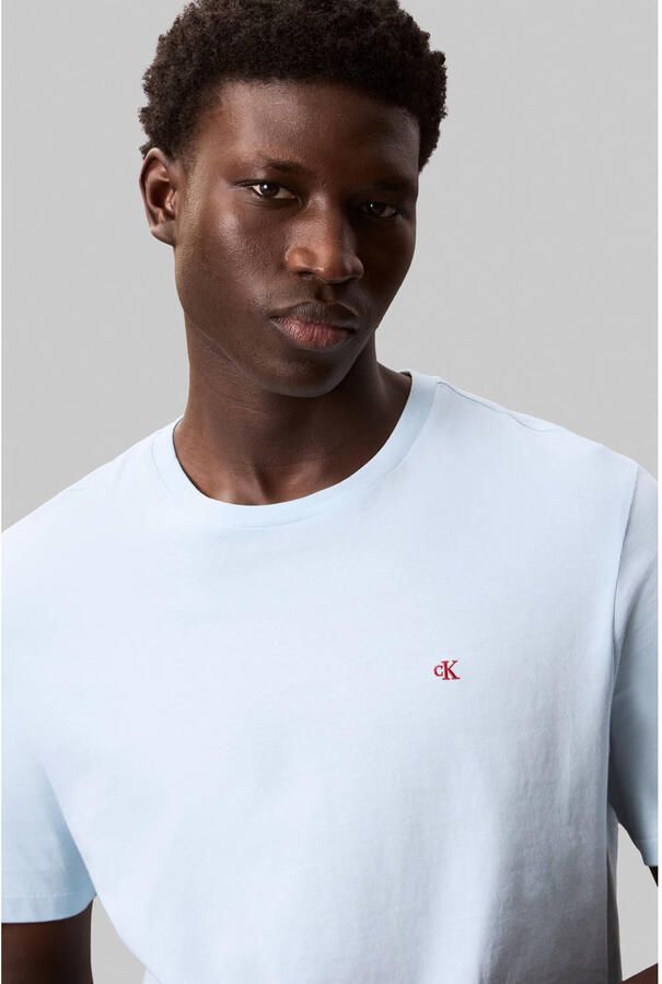 Calvin Klein Jeans T-shirt met geribde ronde hals