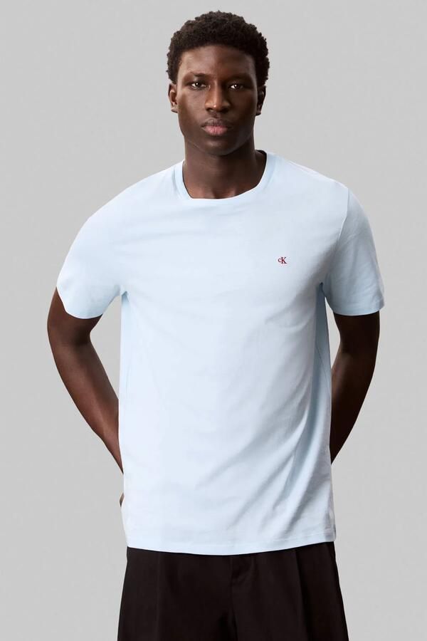Calvin Klein Jeans T-shirt met geribde ronde hals - Foto 2