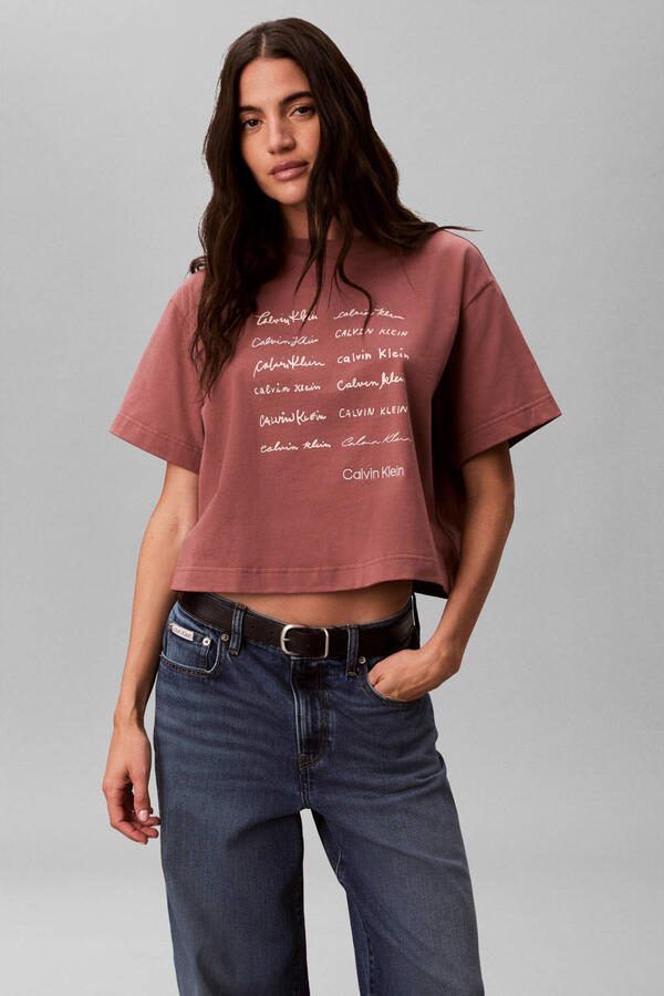 CALVIN KLEIN JEANS T-shirt lichtbruin