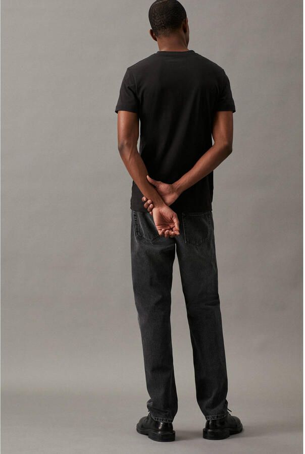 CALVIN KLEIN Heren Polo's & T-shirts Iconic Monogram Ss Slim Tee Zwart - Foto 2