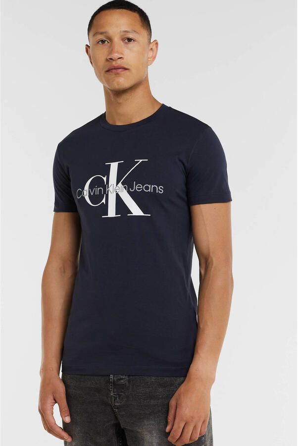 Calvin Klein Jeans Heren Blauw Print T-shirt Blue Heren - Foto 2