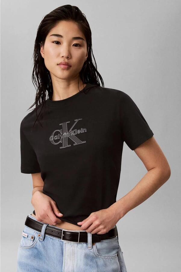Calvin Klein Jeans Regular fit t-shirt van puur katoen